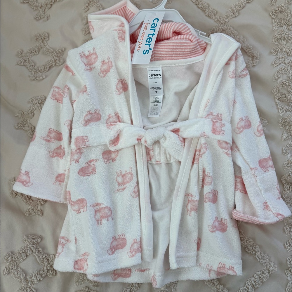 Carter's Pink and White Cozy Pajama Robe